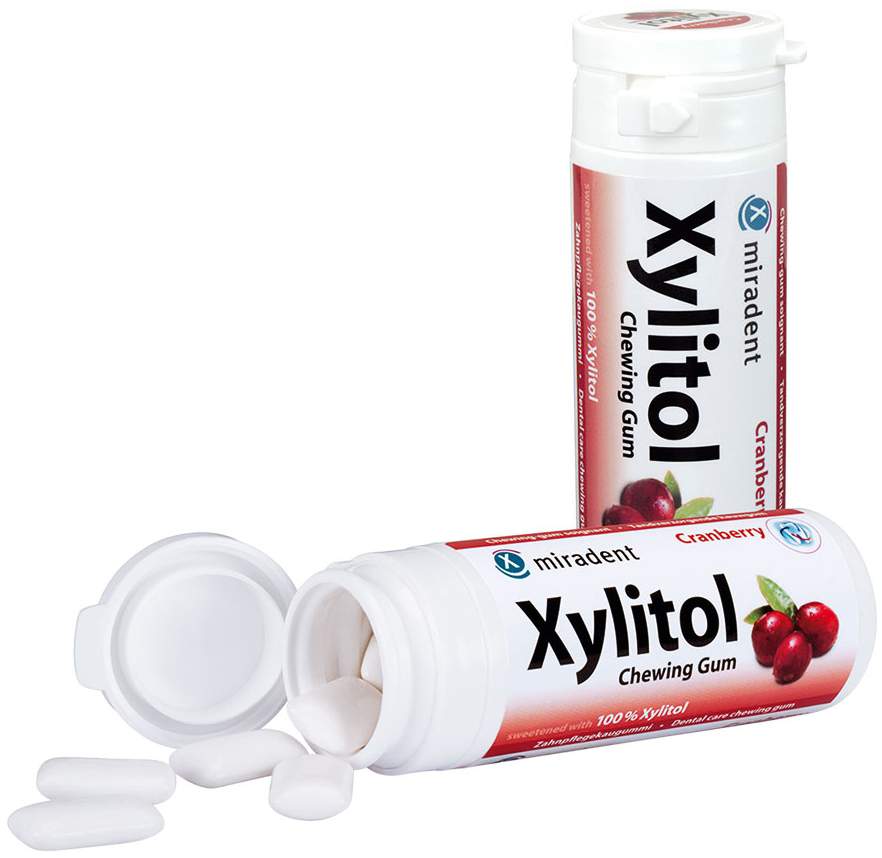 Miradent Xylitol Chewing Gum Cranberry 30 Kaugummis
