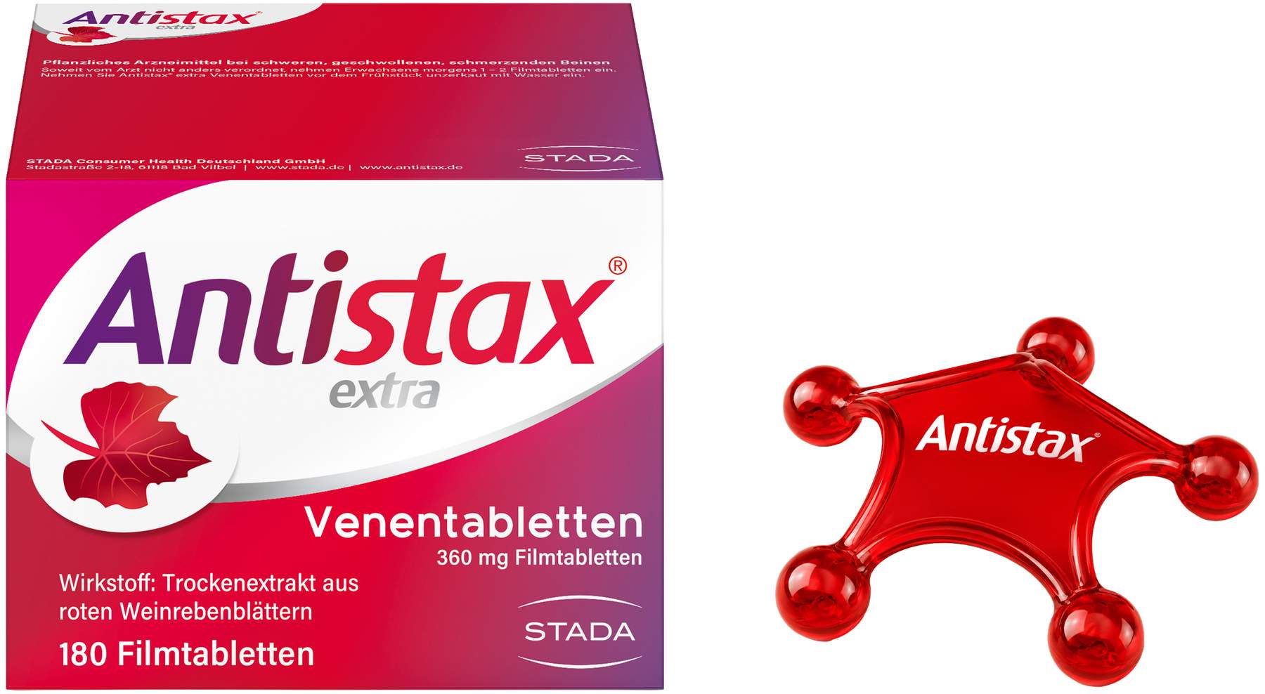 Antistax extra 180 Filmtabletten + gratis Massagestern