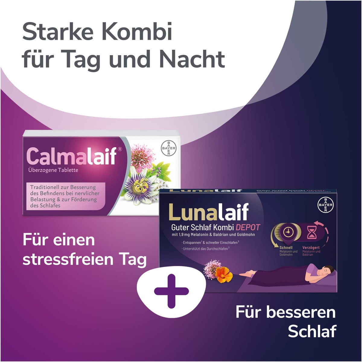 Lunalaif Guter Schlaf Kombi Depot 30 Tabletten + Calmalaif 40 überzogene Tabletten
