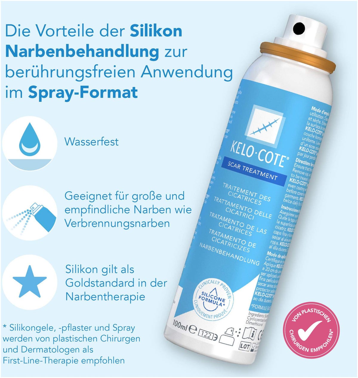 Kelo-Cote Spray Silikonspray zur Behandlung von Narben
