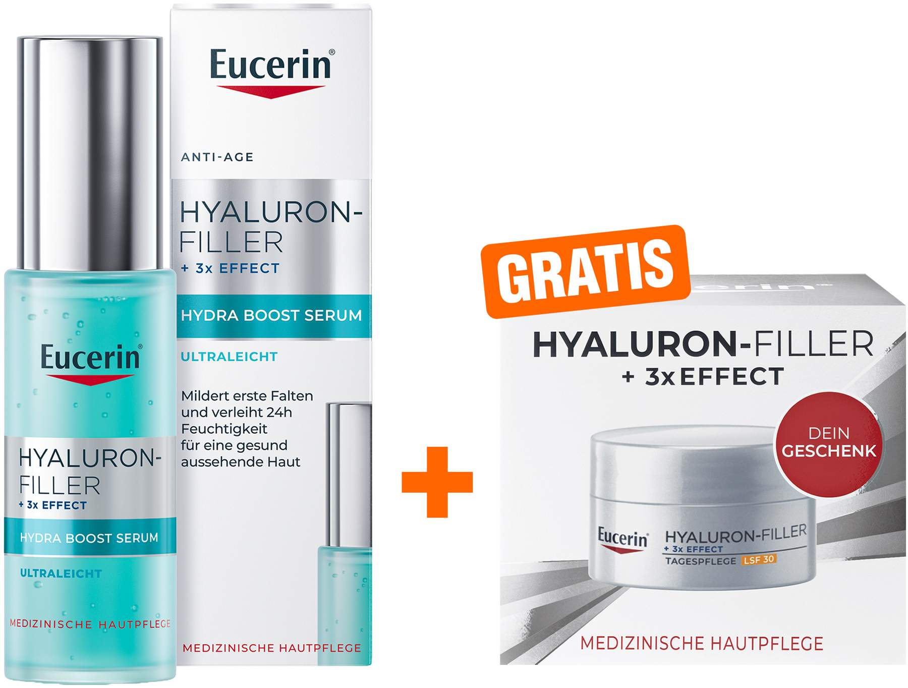 Eucerin Hyaluron-Filler Hydra Boost Serum 30 ml + gratis Eucerin Hyaluron Filler Effect Tag LSF30 20 ml