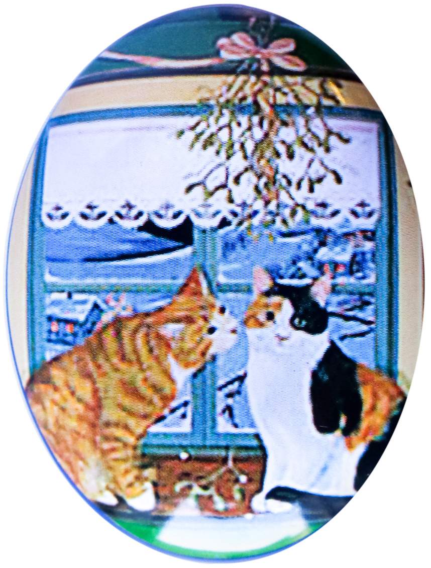 Pillendose Oval Katzen Motiv