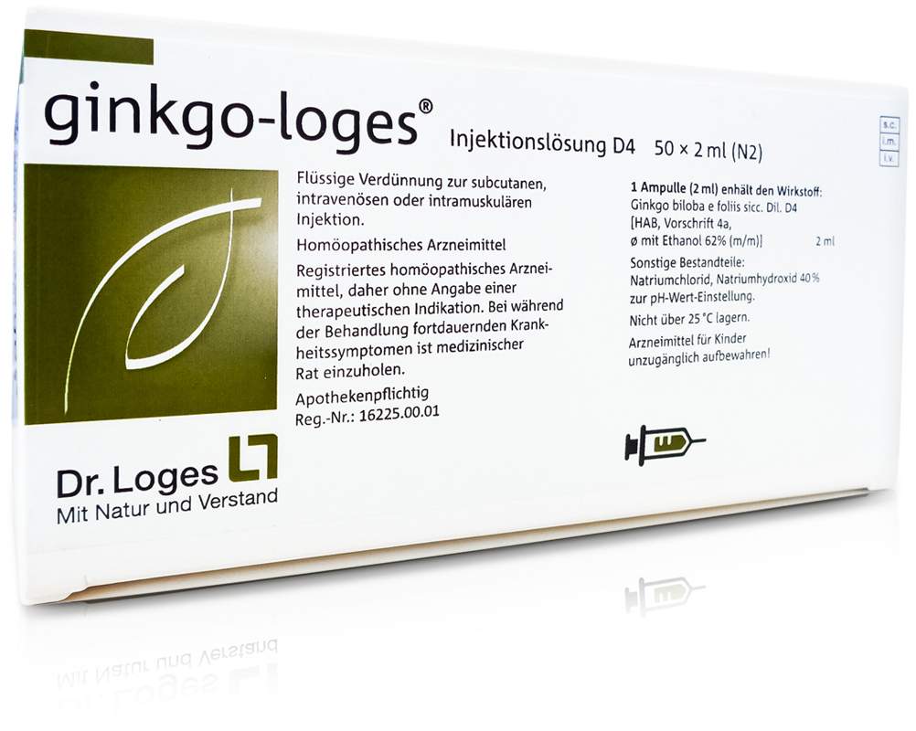 Ginkgo Loges Injektionslösung D 4 50 X 2 ml Ampullen