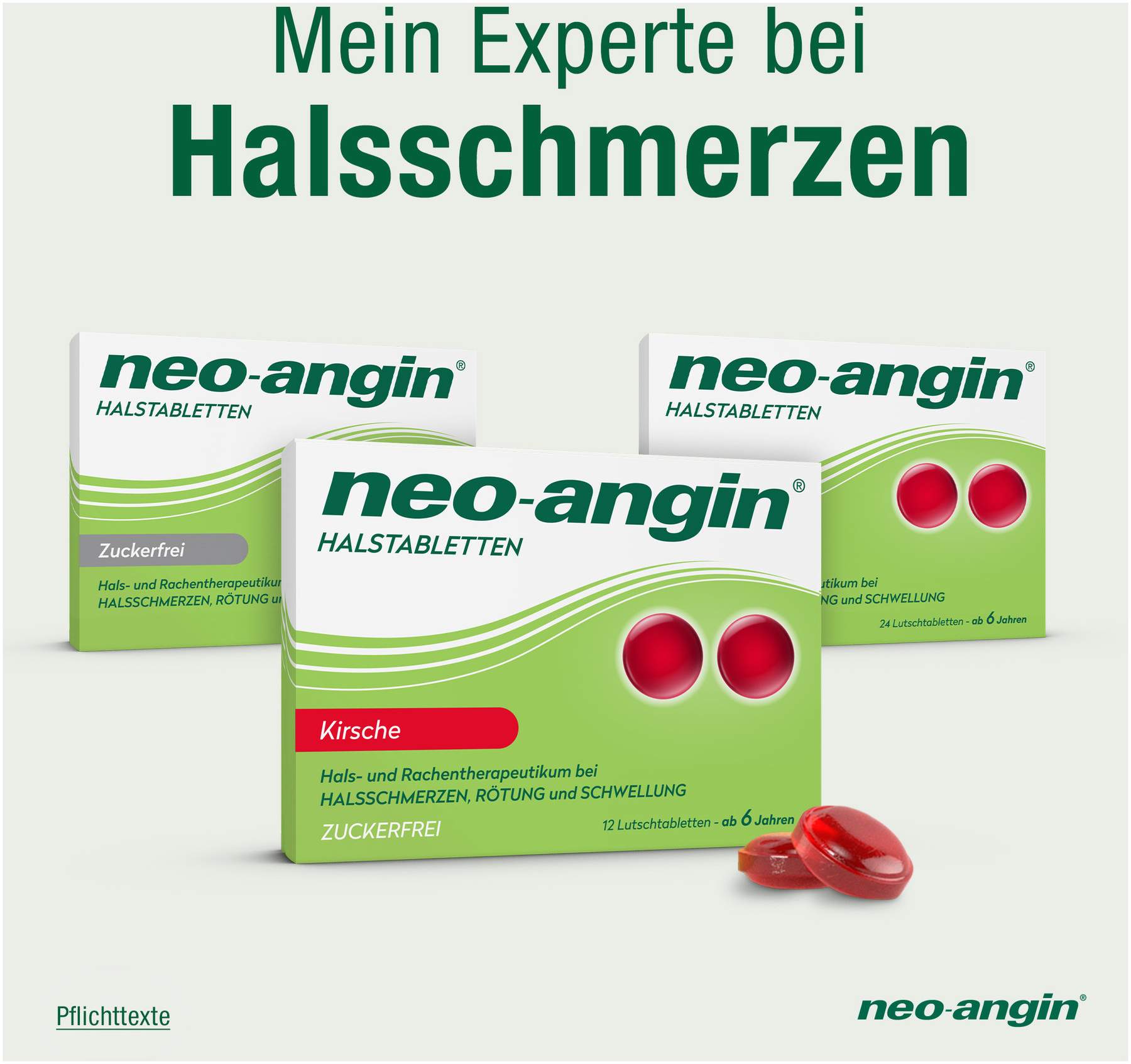 neo Angin Halstabletten Kirsche Zuckerfrei 12 Lutschtabletten