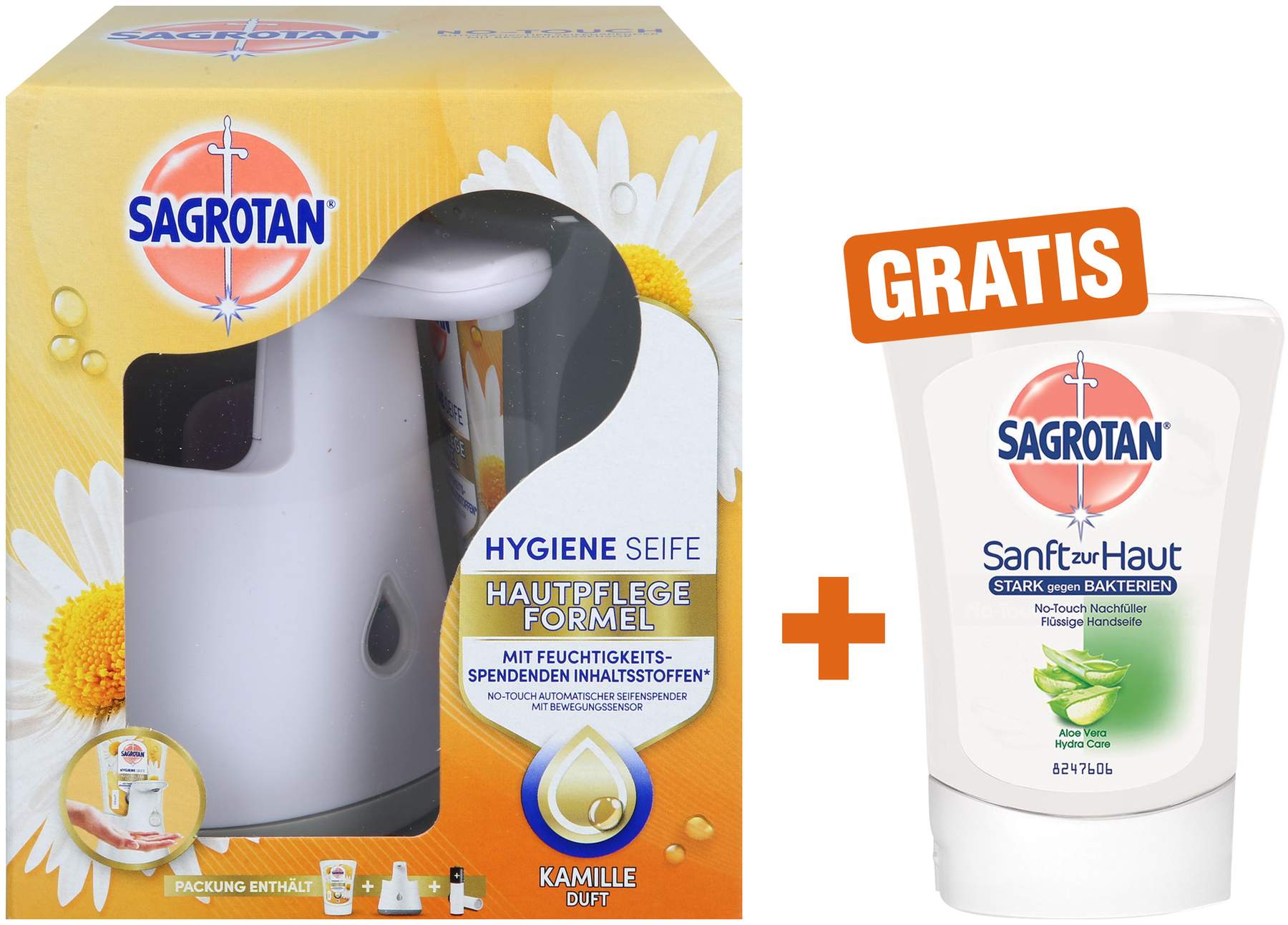Sagrotan No-Touch Starter-Set Kamille + No Touch Aloe Vera 250 ml Nachfüller