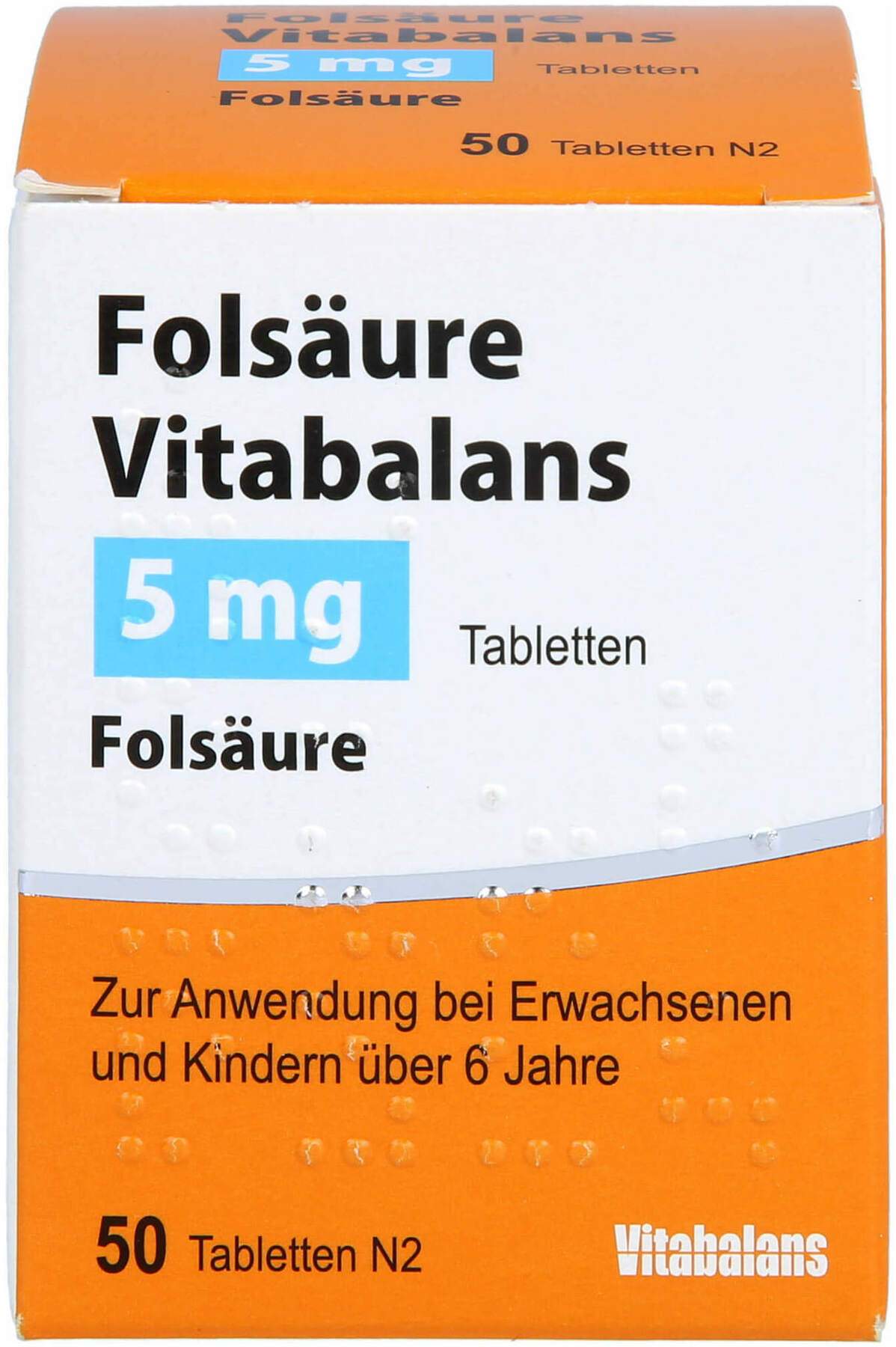 Folsäure Vitabalans 5 mg Tabletten 50 Stück