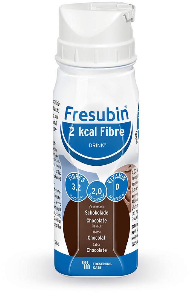 Fresubin 2 Kcal Fibre Drink Schokolade Trinkflasche 24 X 200 ml