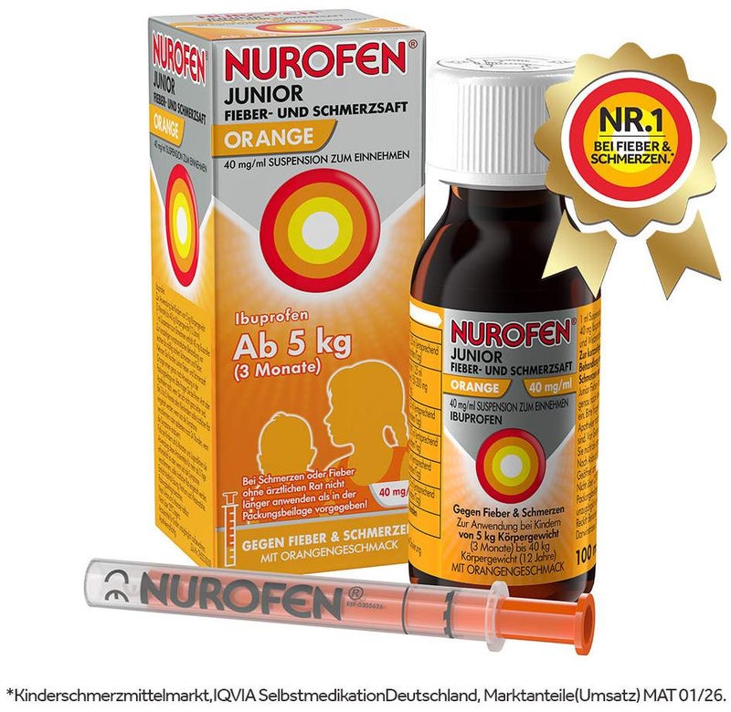 Nurofen Junior Fieber- & Schmerzsaft Orange 40 mg pro ml 100 ml