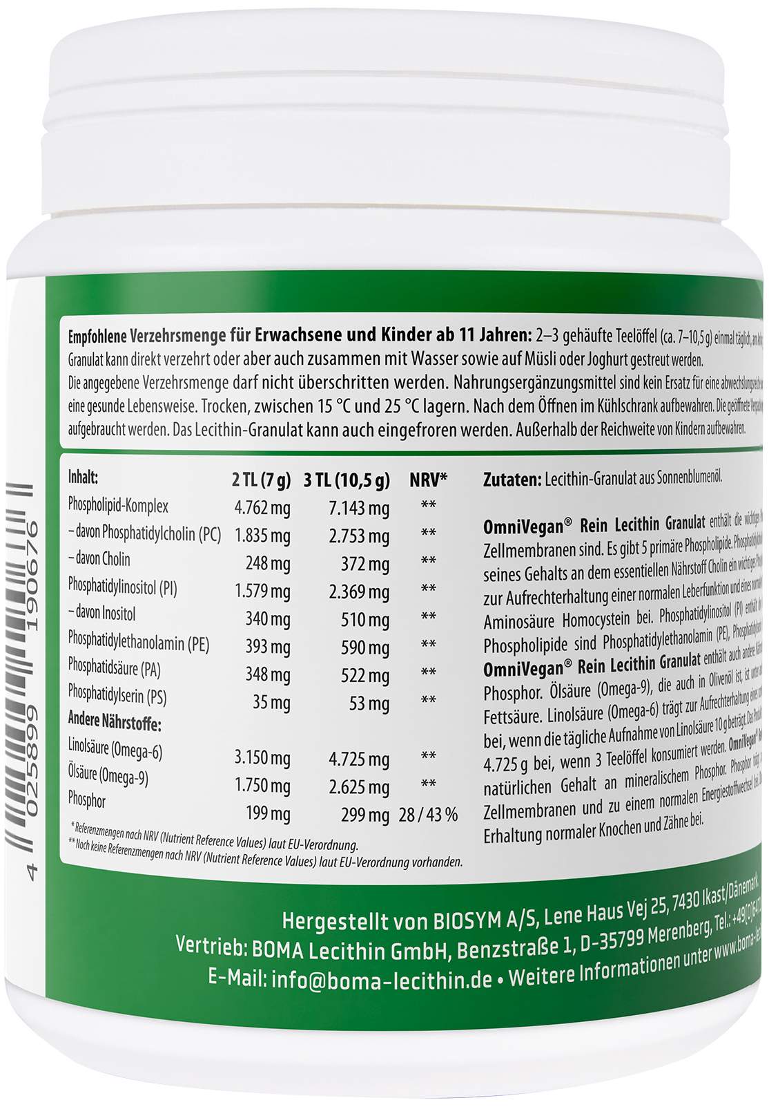 Omnivegan Rein Lecithin Granulat 300 G