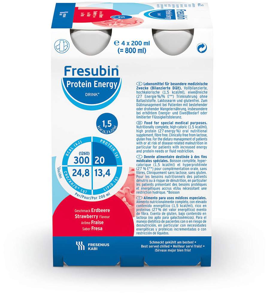 Fresubin Protein Energy Drink Walderdbeeere Trinkflaschen 4x200...
