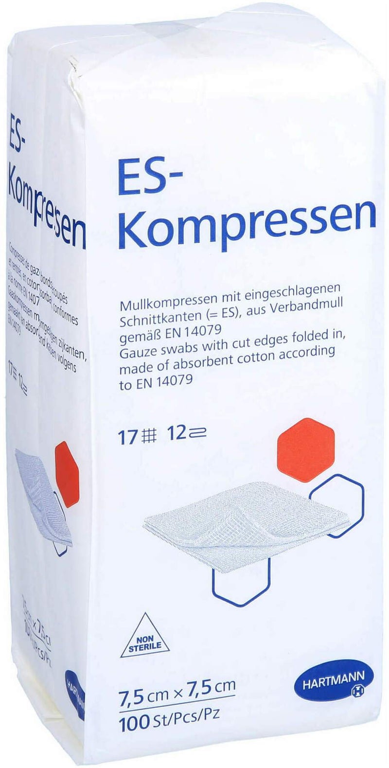 Es Kompressen Unsteril 7,5 X 7,5 12 Fach Cpc 100 Kompressen