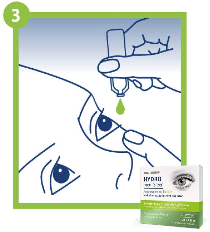 Dr.Theiss Hydro med Green Augentropfen 20 x 0,35 ml Einzeldosispipetten