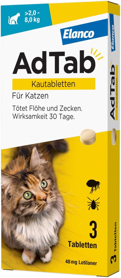 AdTab 48 mg für Katzen (2-8 kg) 3 Kautabletten