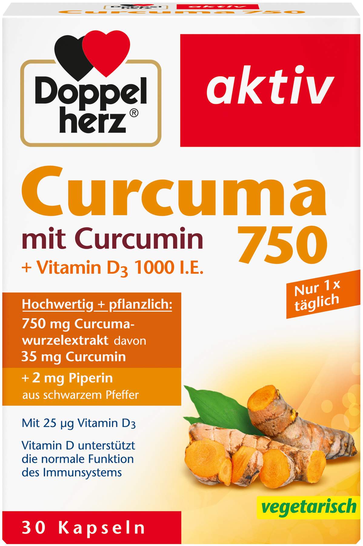 Doppelherz Aktiv Curcuma 750 30 Kapseln