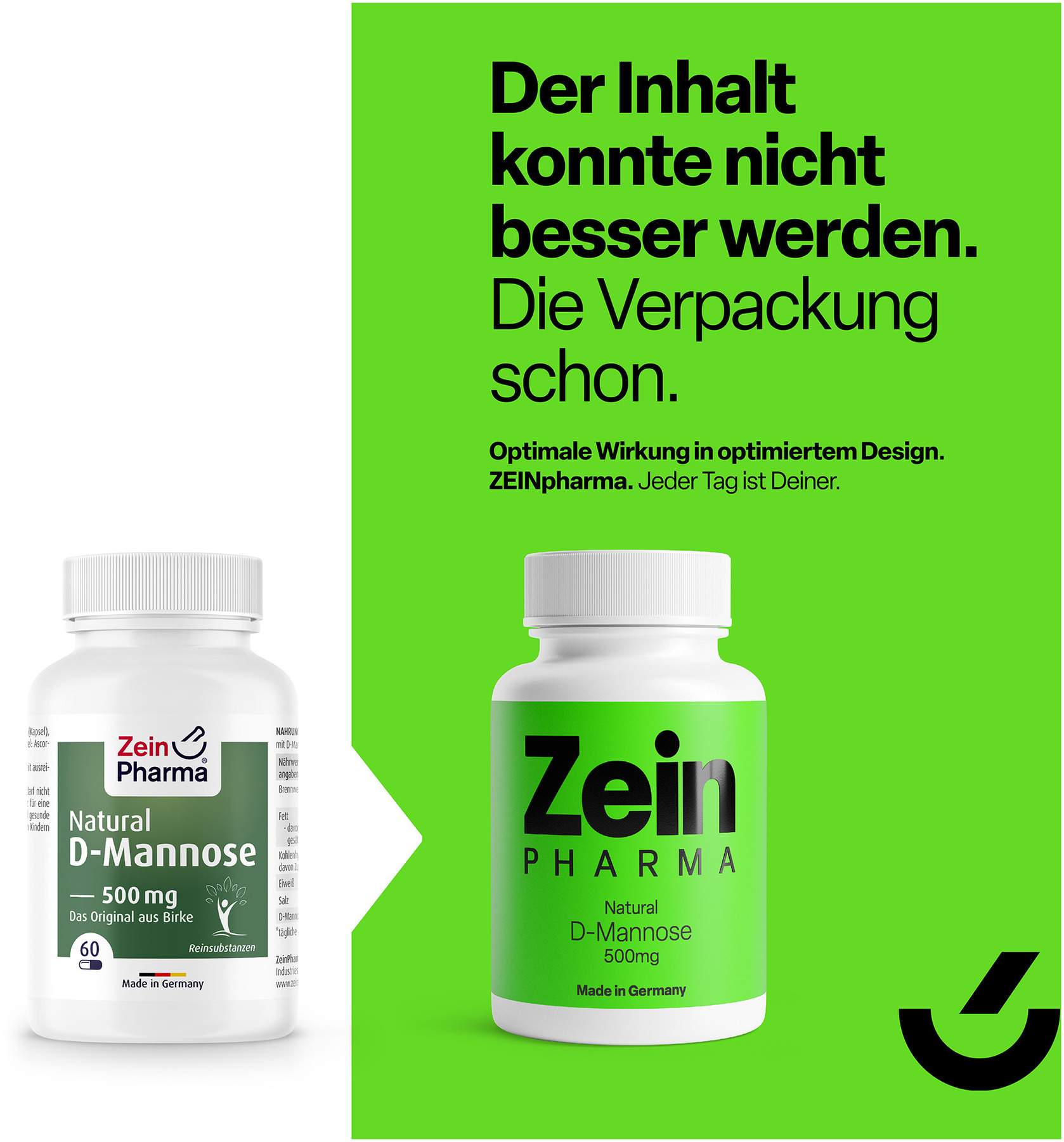 Natural D Mannose 500 mg 60 Kapseln