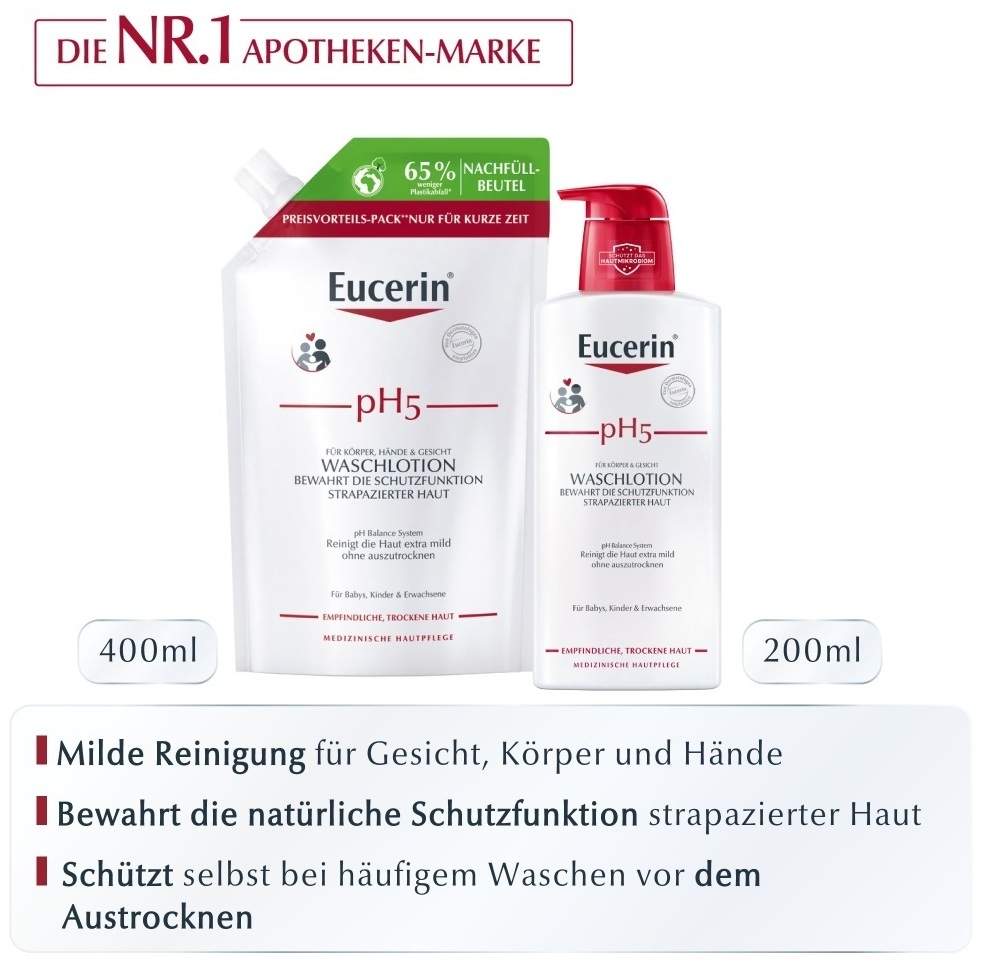 Eucerin pH5 Waschlotion 400 ml + Nachfüllbeutel 400 ml