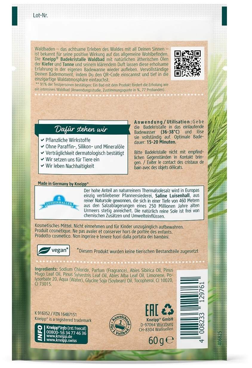 Kneipp Badekristalle Waldbad Kiefer Tanne 60 G