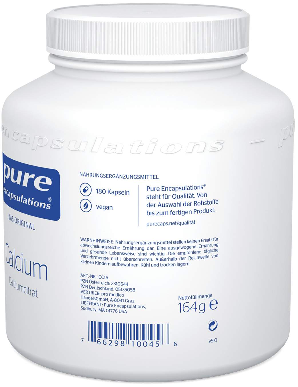 Pure Encapsulations Calciumcitrat 180 Kapseln