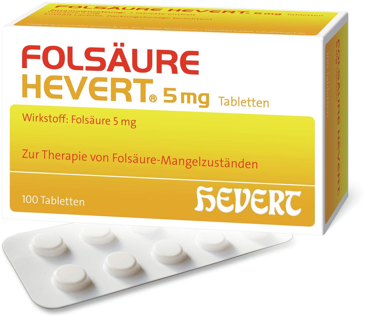 Folsäure Hevert 5 mg Tabletten 100 Stück