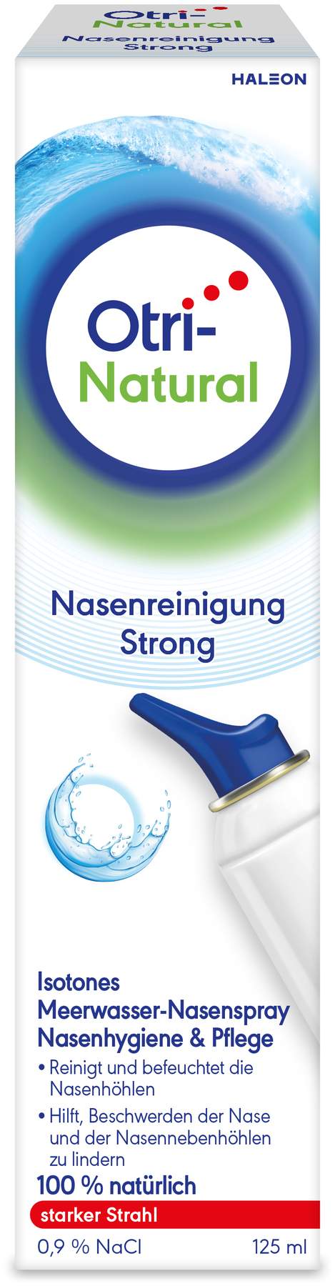 OtriNatural Nasenreinigung strong Meerwasser Nasenspray, 100% natürlich 125 ml