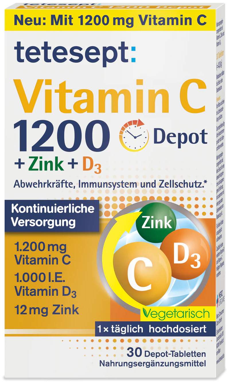 Tetesept Vitamin C 1.200+zink+d3 30 Depot Tabletten