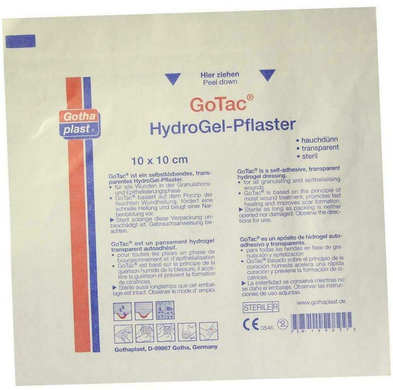 Gotac L Hydrogelpflaster 10x10cm Steril 1 Pflaster