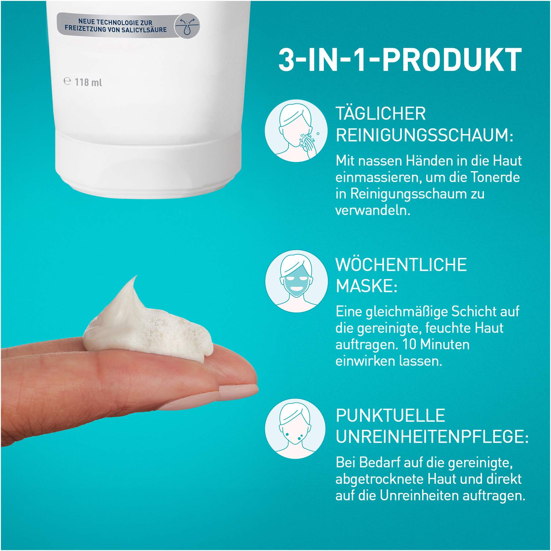 Cerave Tonerde-zu-Schaum Reinigung 118 ml Paste