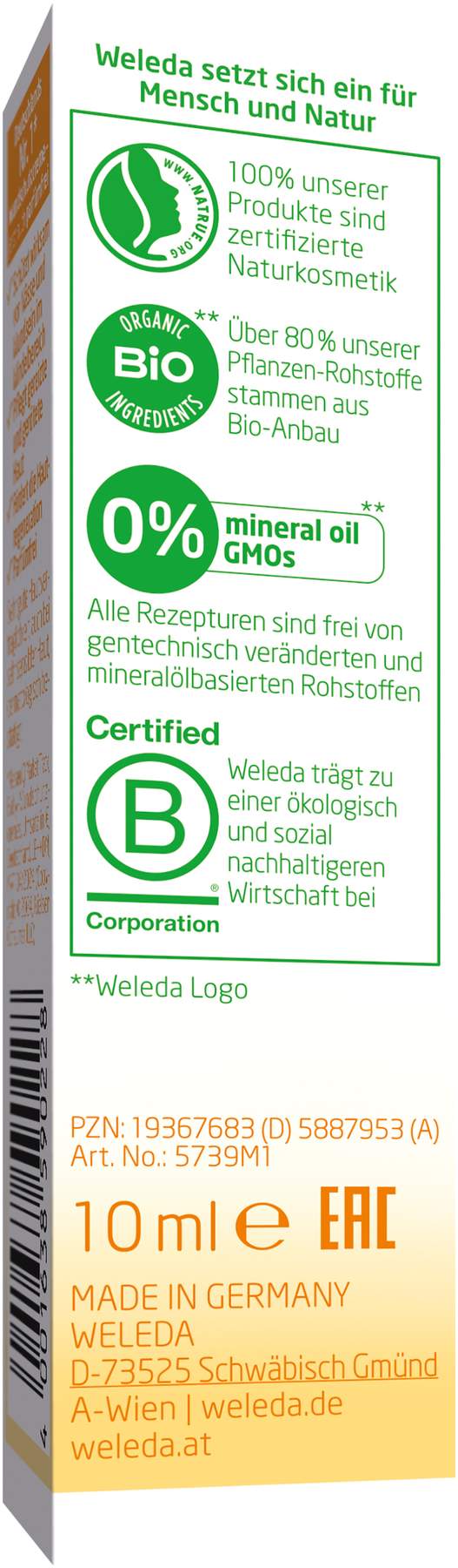 Weleda Wundschutzcreme Parfümfrei Calendula 10 ml