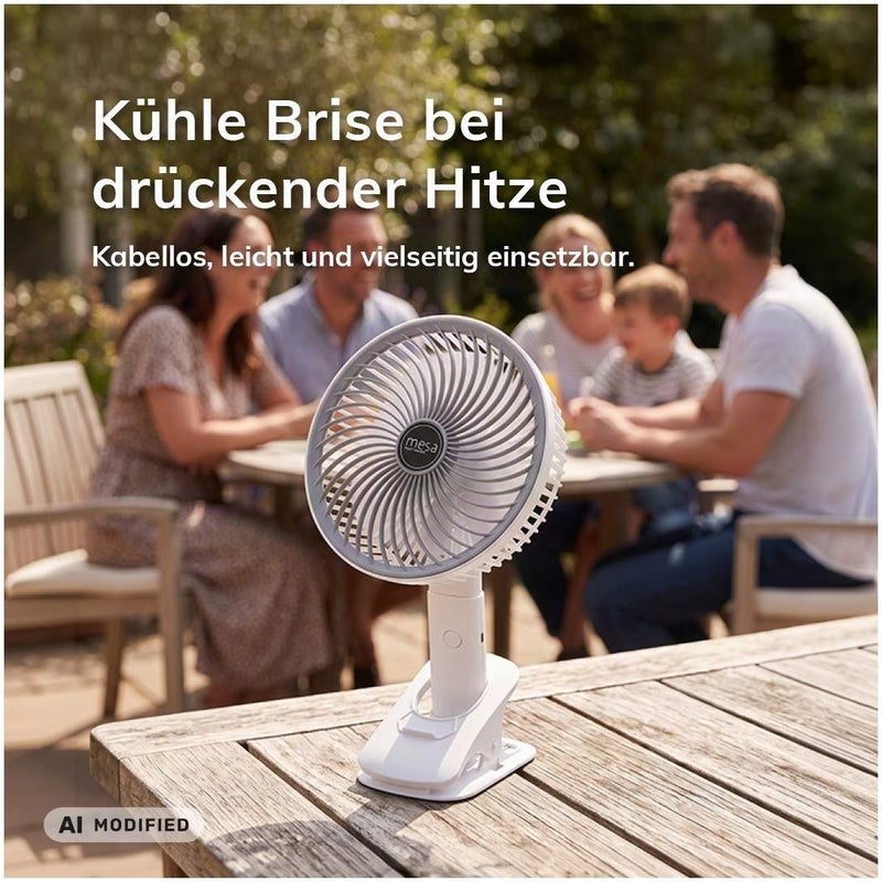 Tischventilator mit Akku zum Klemmen