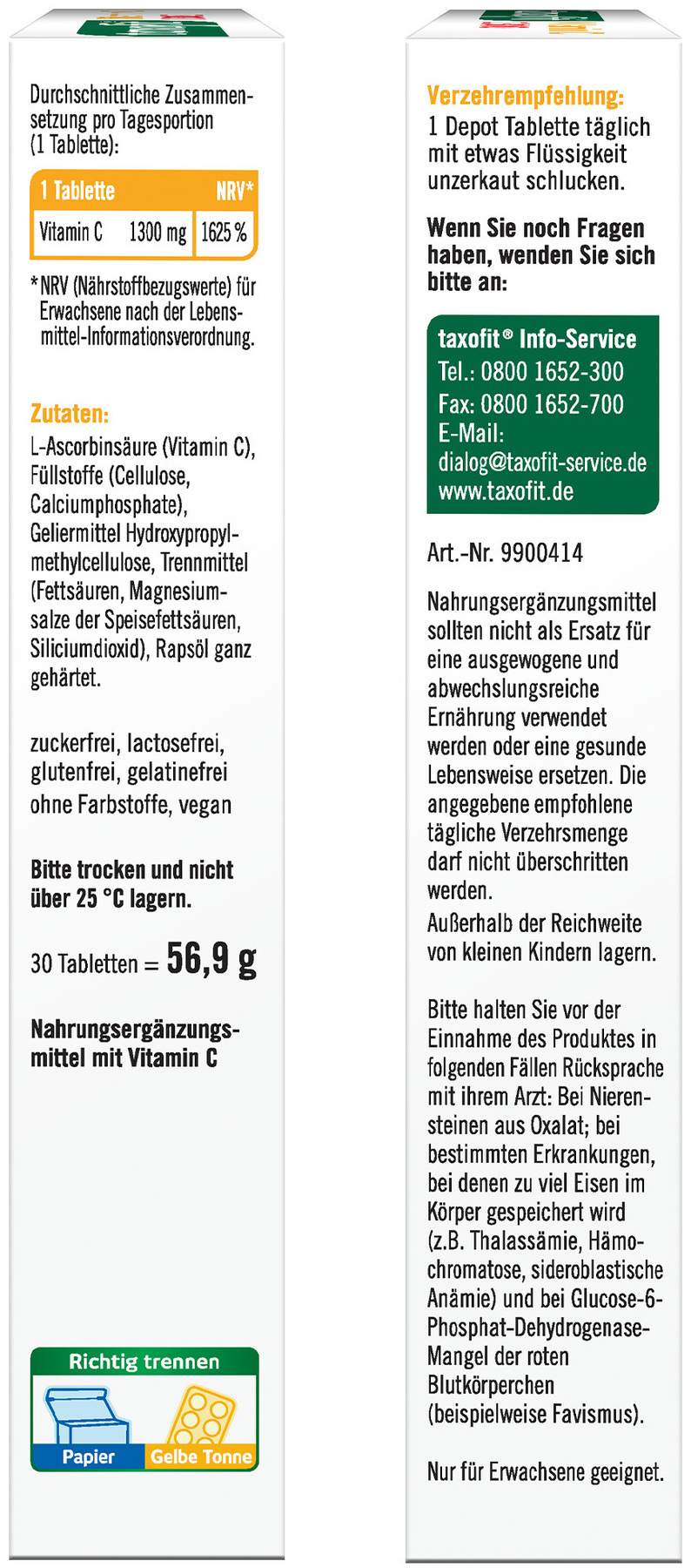 Taxofit Vitamin C 1300 30 Tabletten