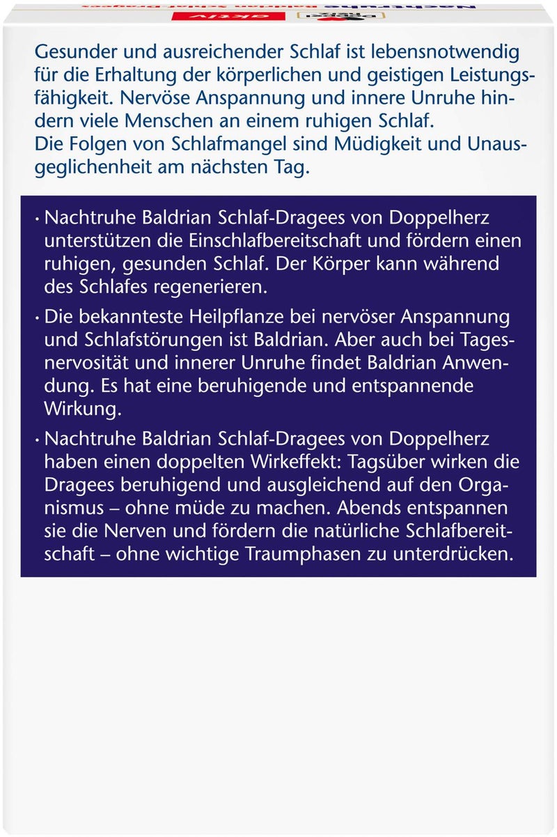 Doppelherz Aktiv Nachtruhe Baldrian - Schlaf - Dragees N 30 Stück