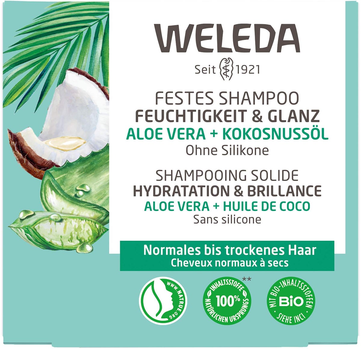 Weleda Festes Shampoo Feuchtigkeit & Glanz 50 G