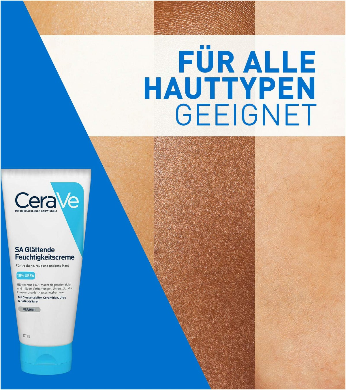 CeraVe SA Urea Glättende Feuchtigkeitscreme 2 x 177 ml