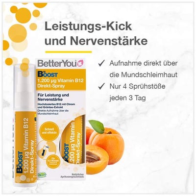 Betteryou Boost Vitamin B12 Direkt Spray Mit Aprikosengeschmack...