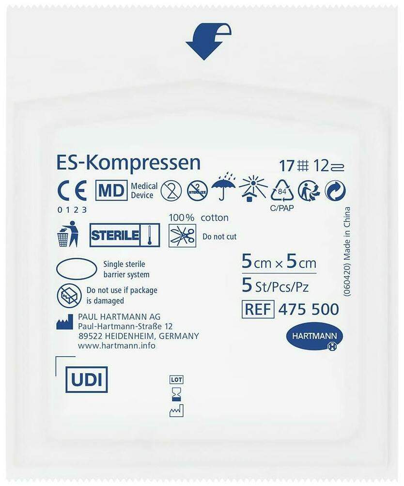 Es Kompressen Steril 5 X 5 cm Großpackung 20 X 5 Kompressen