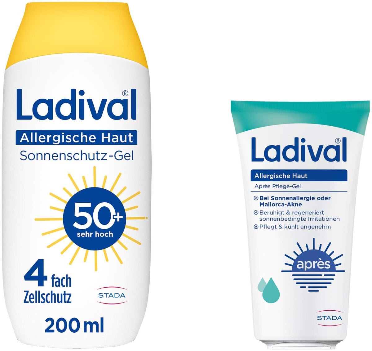 Ladival allergische Haut Sonnenschutz-Gel LSF 50+ 200 ml + gratis Ladival allergische Haut Apres Pflege Gel 50 ml