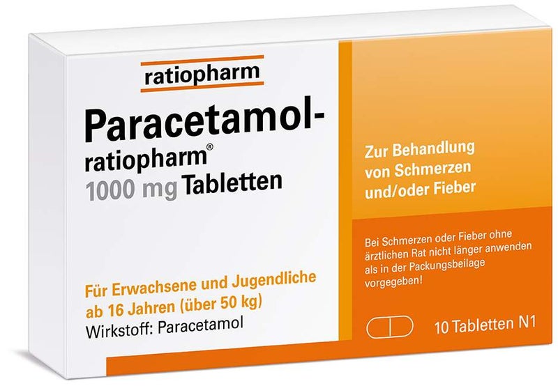 Paracetamol-ratiopharm 1000 mg 10 Tabletten