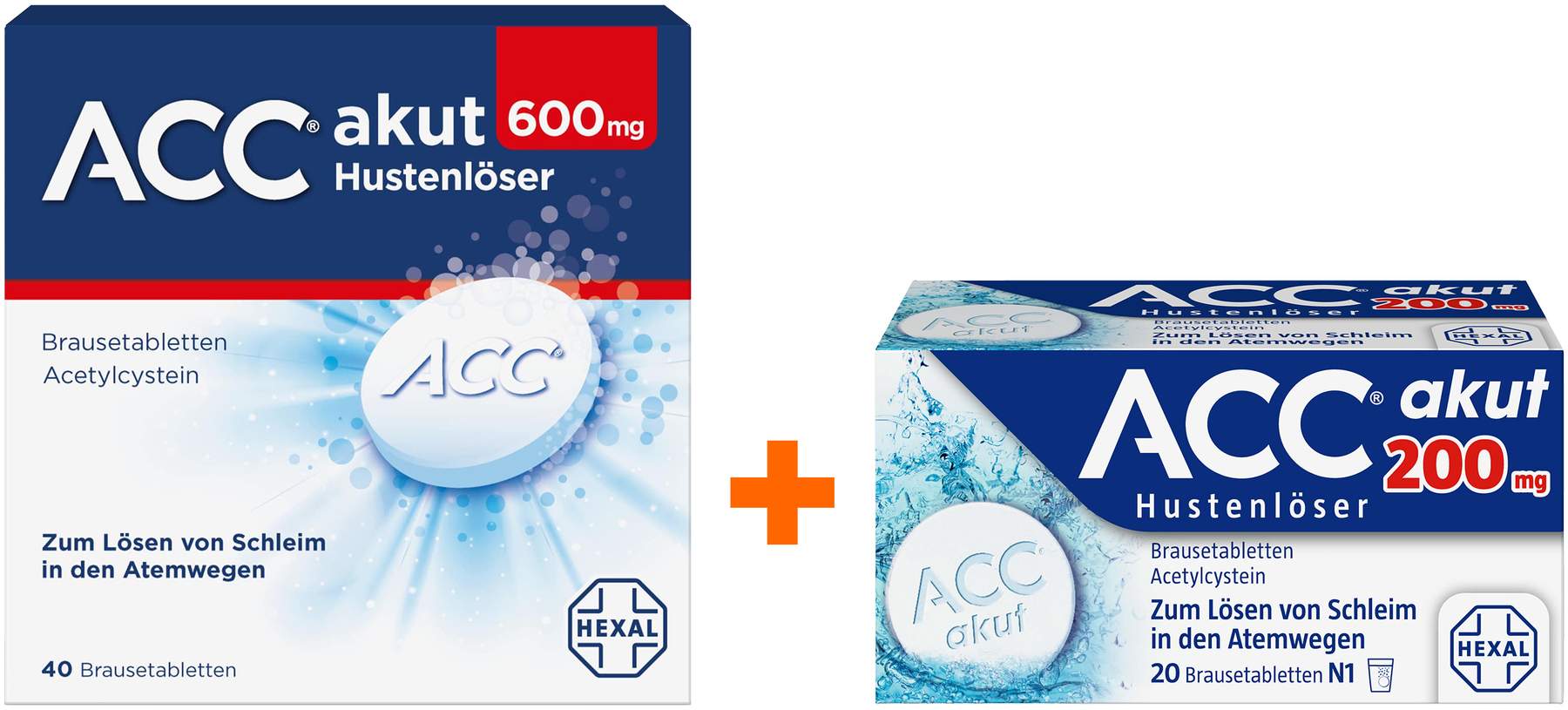 ACC akut 600 40 Brausetabletten + ACC akut 200 20 Brausetabletten