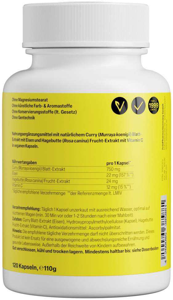 Zeinpharma Ferroleaf Ultra + C 22 mg 120 Kapseln