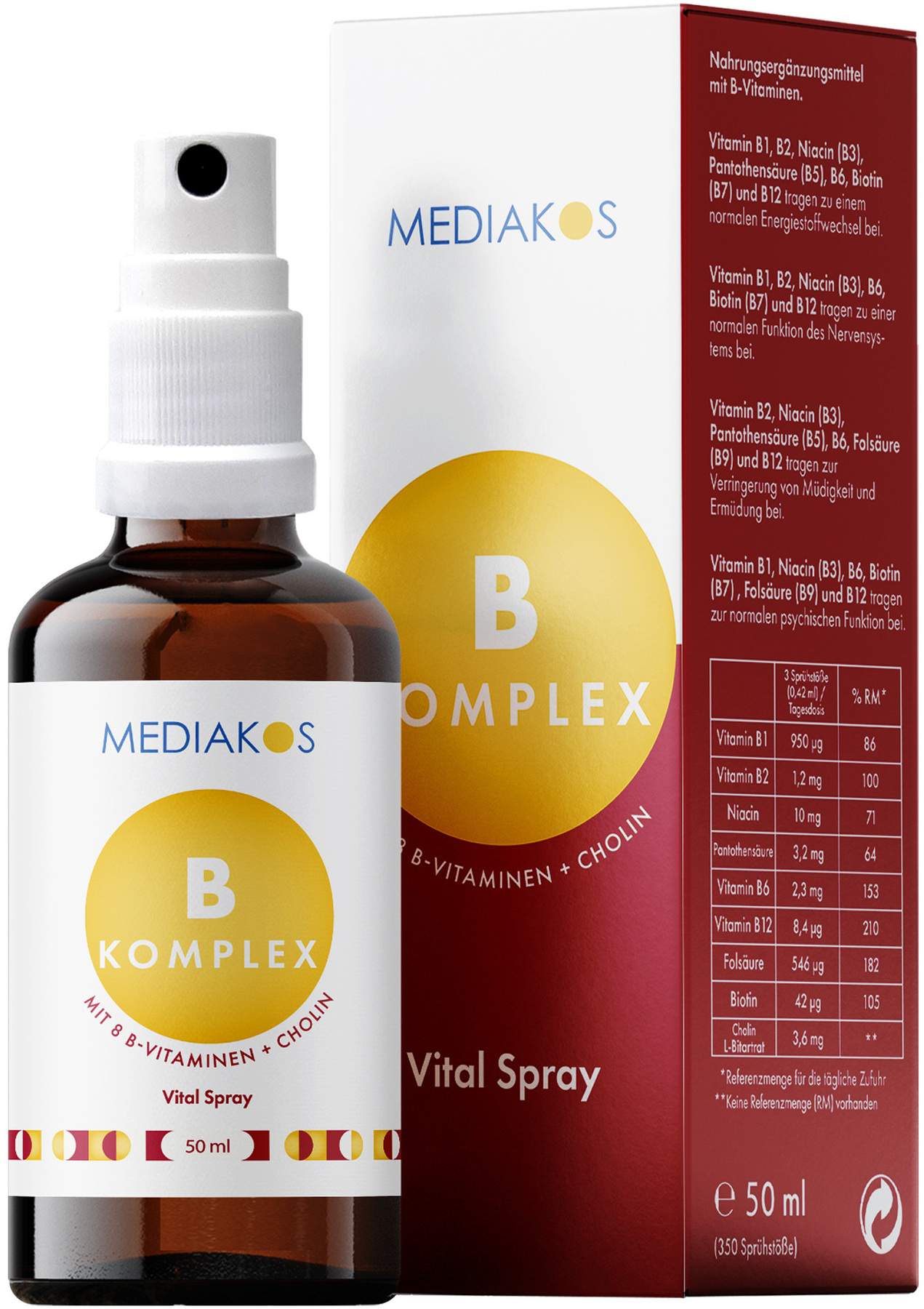 Vitamin B Komplex Mediakos Vital Spray 50 ml