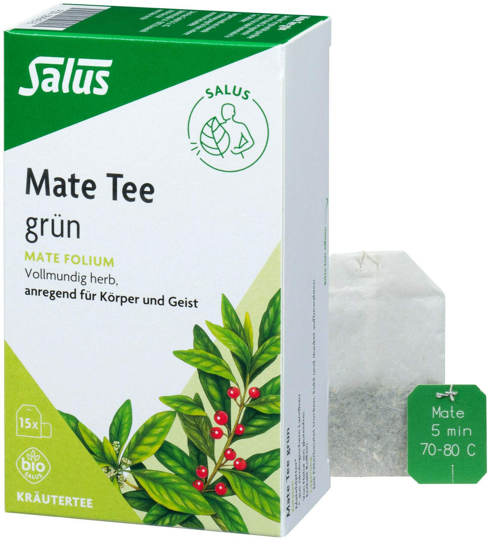 Mate Tee Grün Kräutertee Salus 15 Filterbeutel