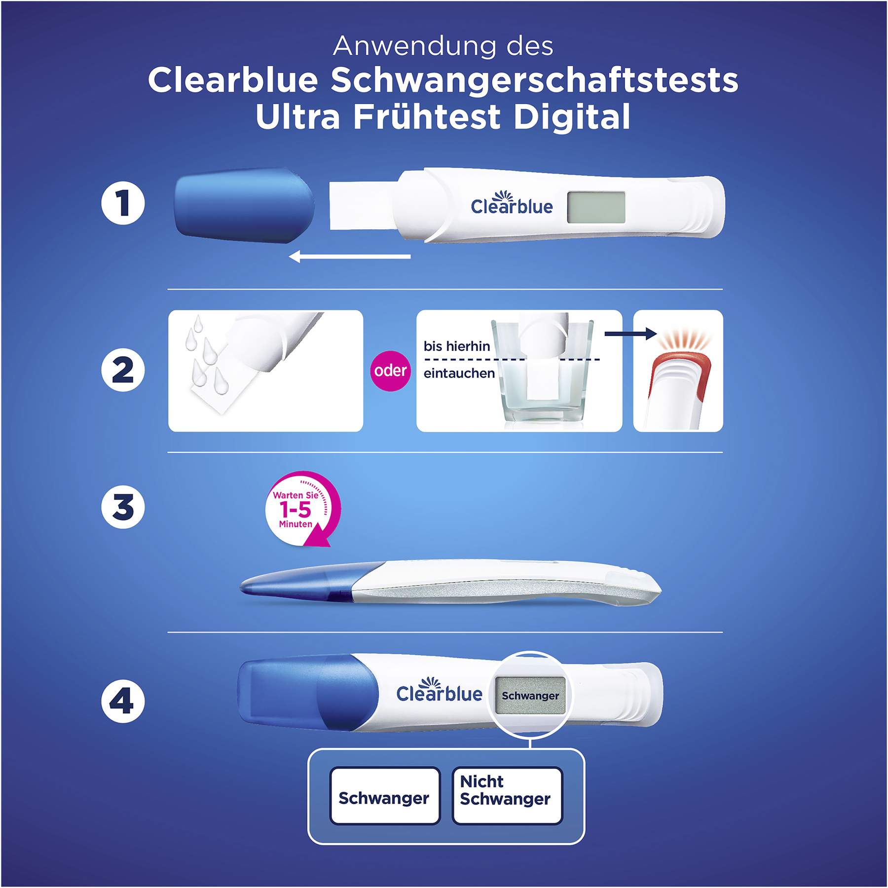 Clearblue Schwangerschaftstest Ultra Frühtest Digital 1 Stück