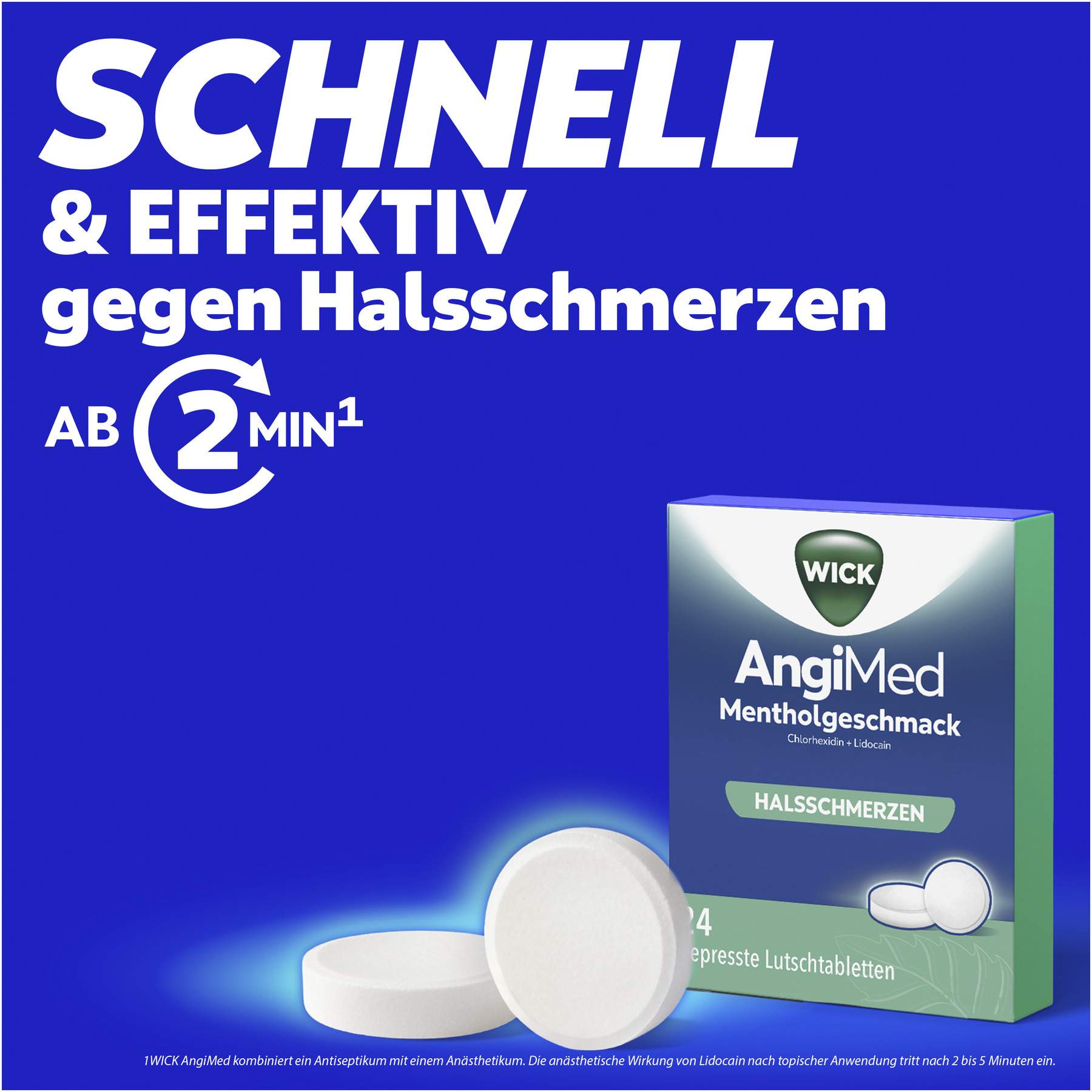 WICK AngiMed Mentholgeschmack 24 Lutschtabletten