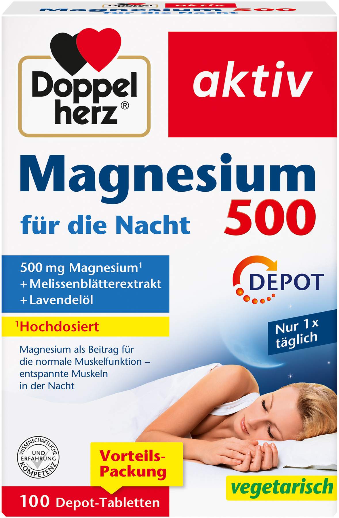 Doppelherz aktiv Magnesium 500 für die Nacht 100 Depot-Tabletten