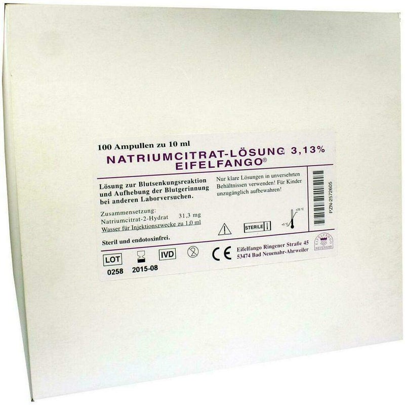Natrium Citricum 3,13% 100 X 10 ml Ampullen