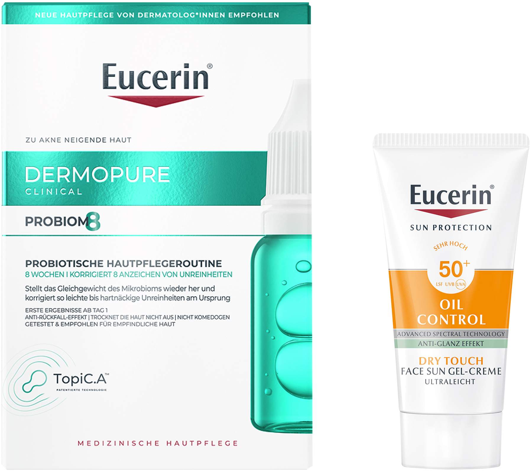 Eucerin DermoPure Clinical Probiom8 Routine-Set 1 Stück + gratis Eucerin Sun Gel - Creme Oil Control 20 ml