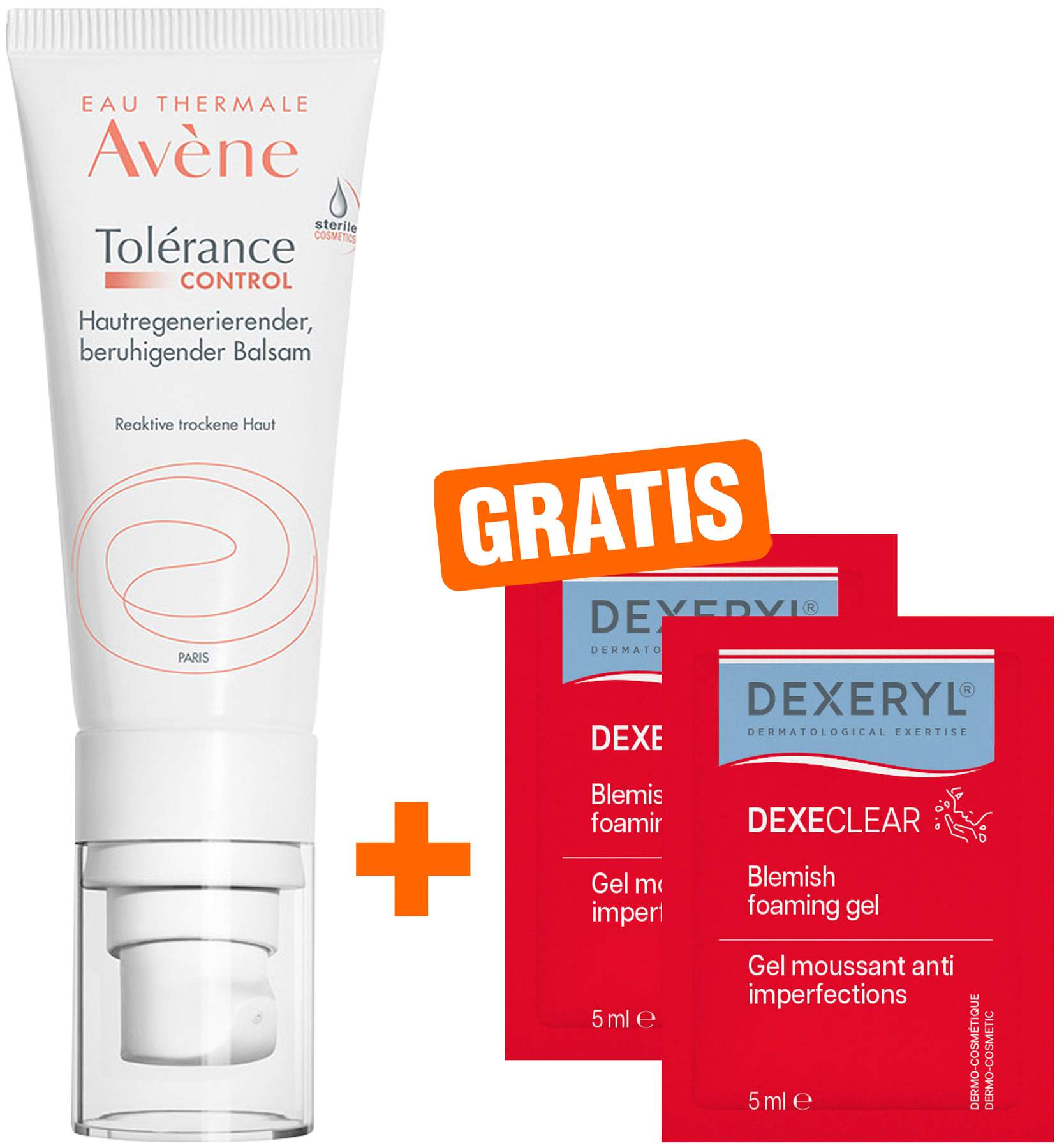 Avene Tolerance Control Balsam 40 ml + gratis Dexeryl Dexeclear schäumendes Reinigungsgel 2 x 5 ml