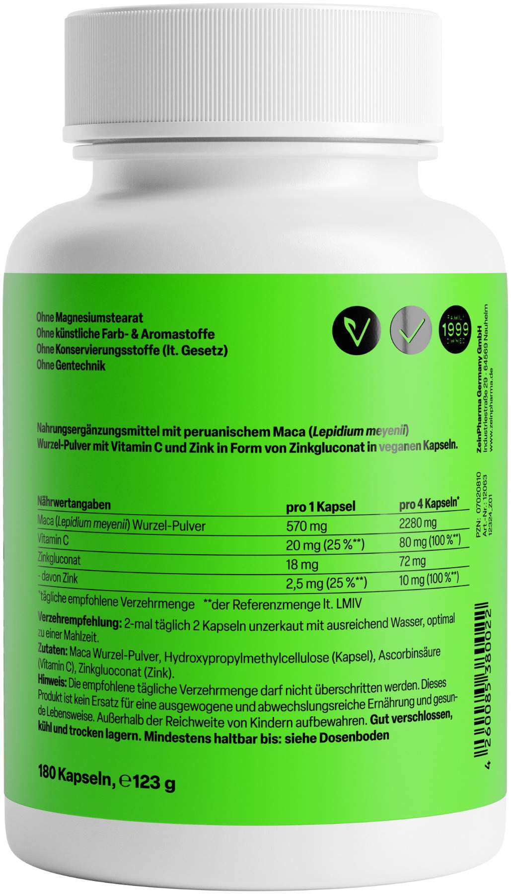 Maca Gold 570 mg 180 Kapseln