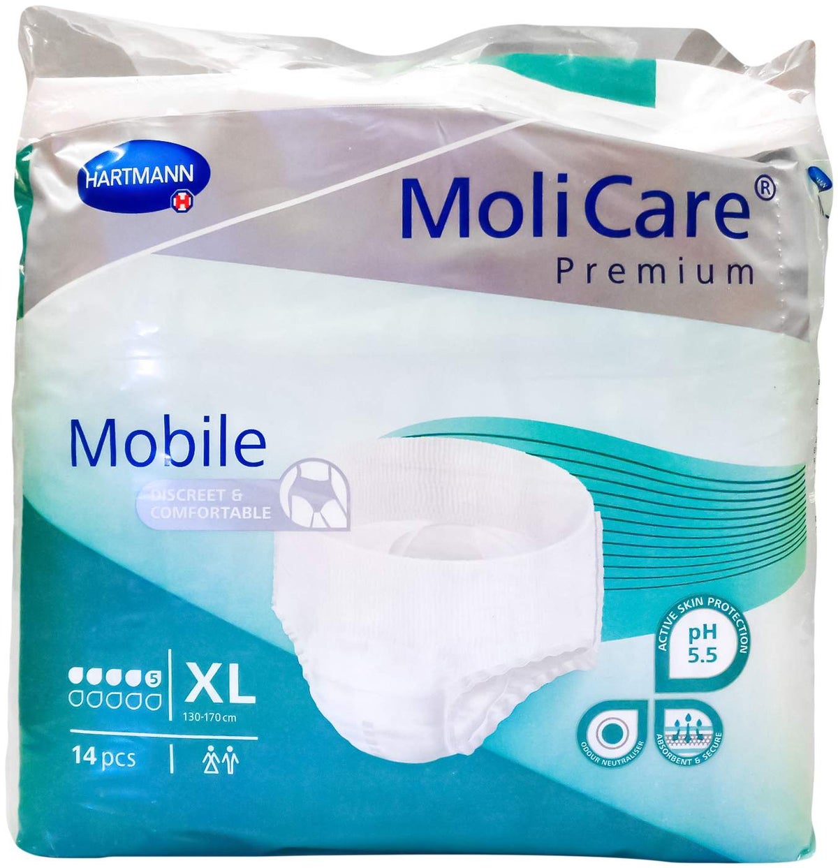Molicare Premium Mobile 5 Tropfen Gr. Xl 14 Pants