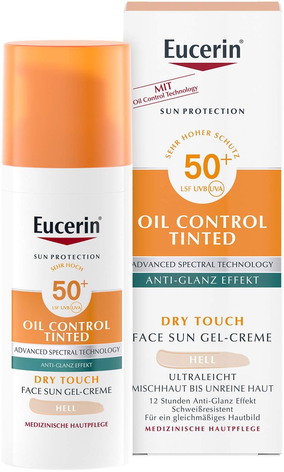 Eucerin Sun Oil Control Face Fluid Getönt (Hell) LSF 50  50 ml